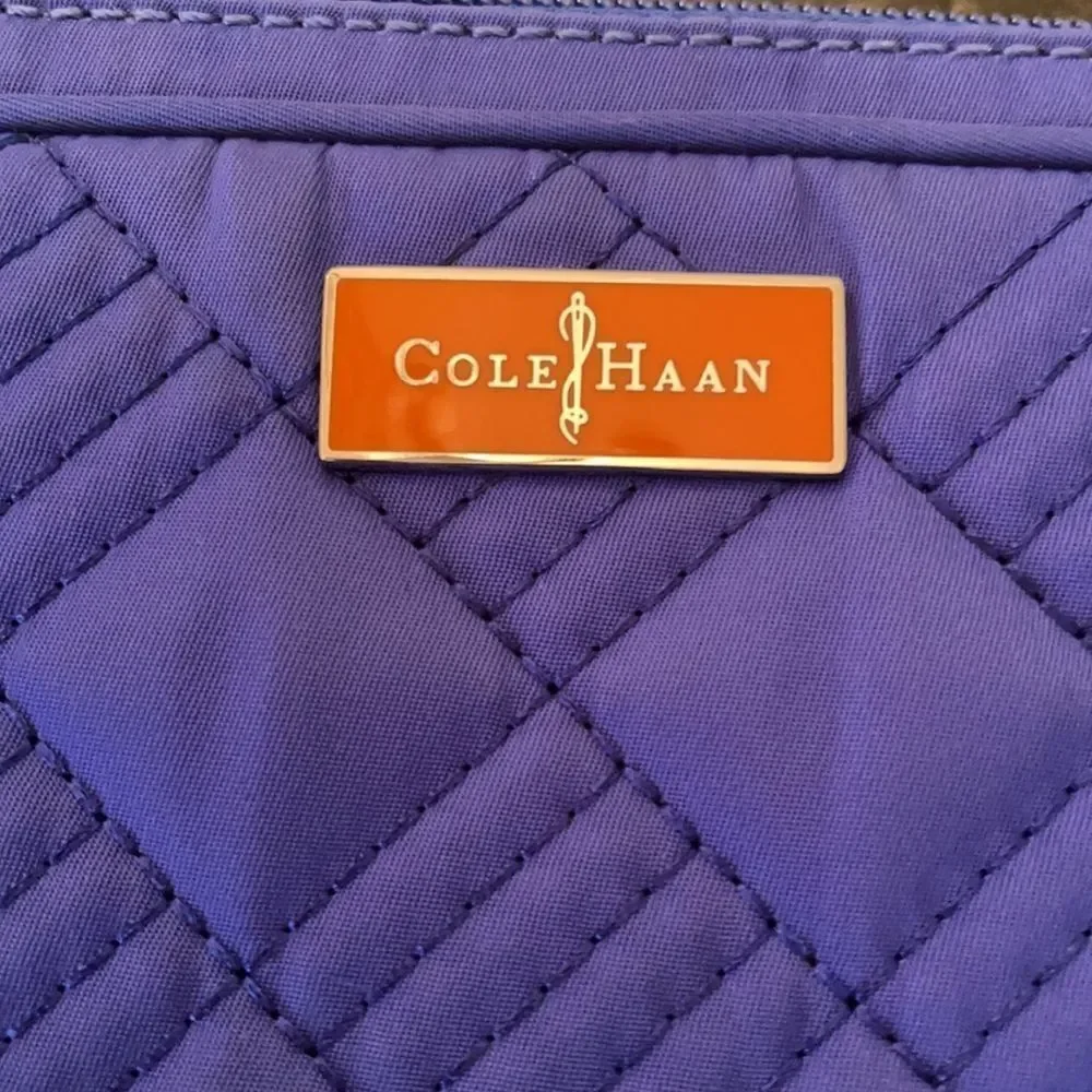 Cole Haan Indigo Quilted Padded Laptop Case EUC